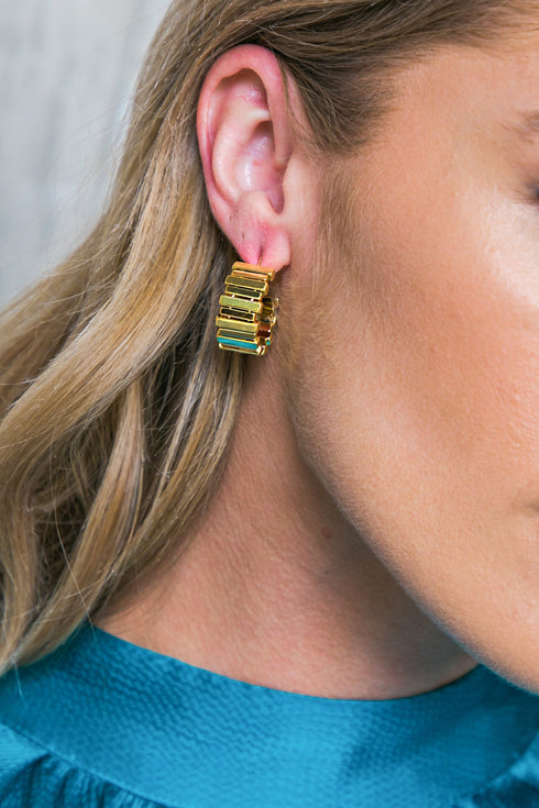 dip-ribbed-stud-earrings Flying Tomato-Sophia's Style-2